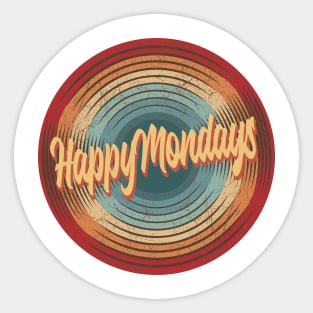 Happy Mondays Vintage Circle Sticker